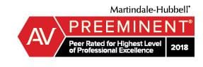 Martindale-Hubbell | AV Preeminent | Peer Rated For Highest Level Of Professional Excellence | 2018